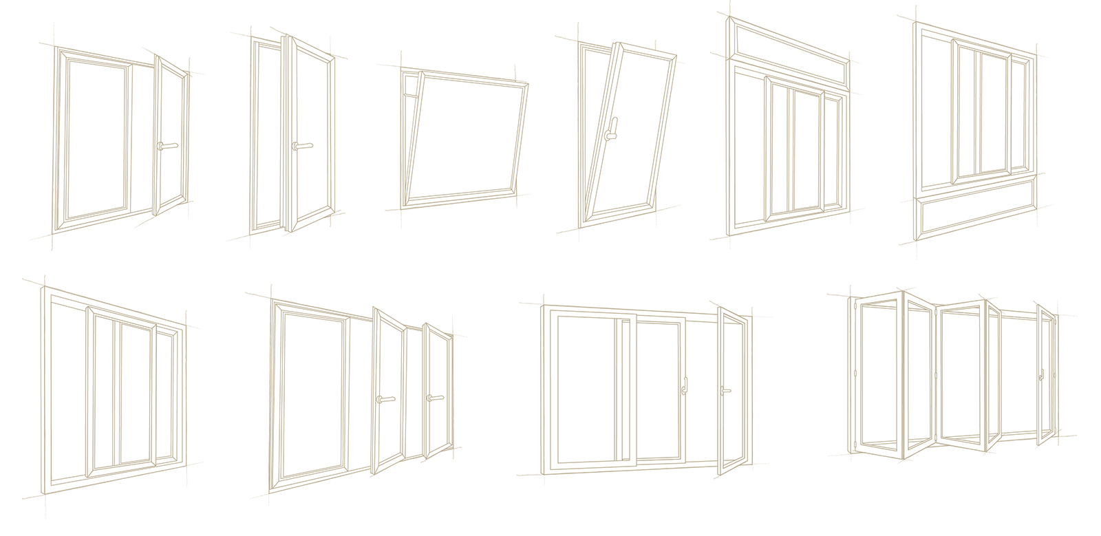 Type ouverture fenêtre PVC / ALU
